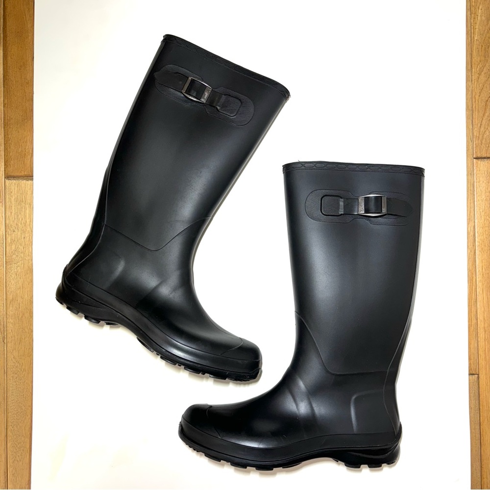 Kamik Olivia Women's Black Rain Boots Size 9 Waterproof Rubber Buckle Cabincore